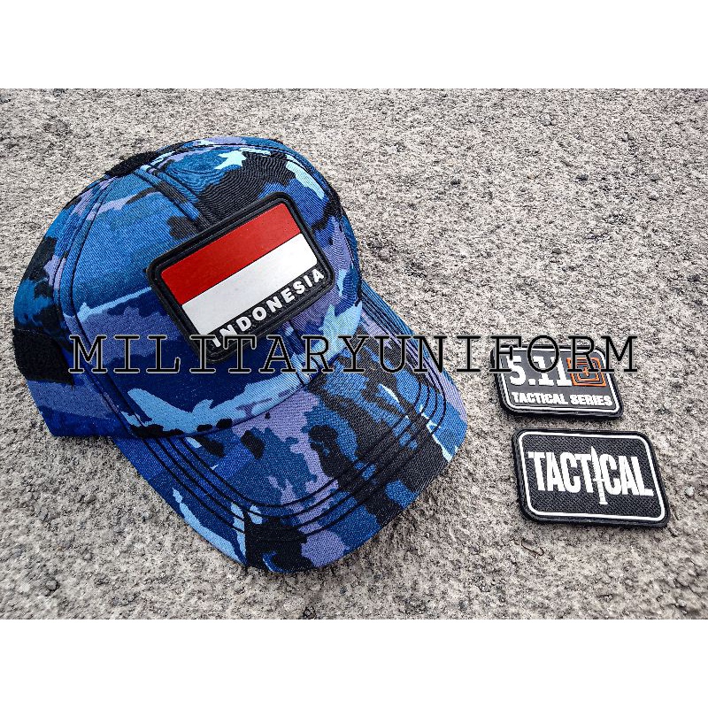 topi tactikal loreng AURI velcro