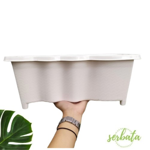 Jual Pot Bunga Panjang Sgp 01 Budi Jaya Putih / Pot Tanaman Plastik 2Pcs  Indonesia|Shopee Indonesia