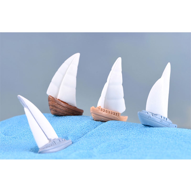 Miniatur Perahu Layar Ornamen Aquascape Maket Terarrium Diorama - MNOO85