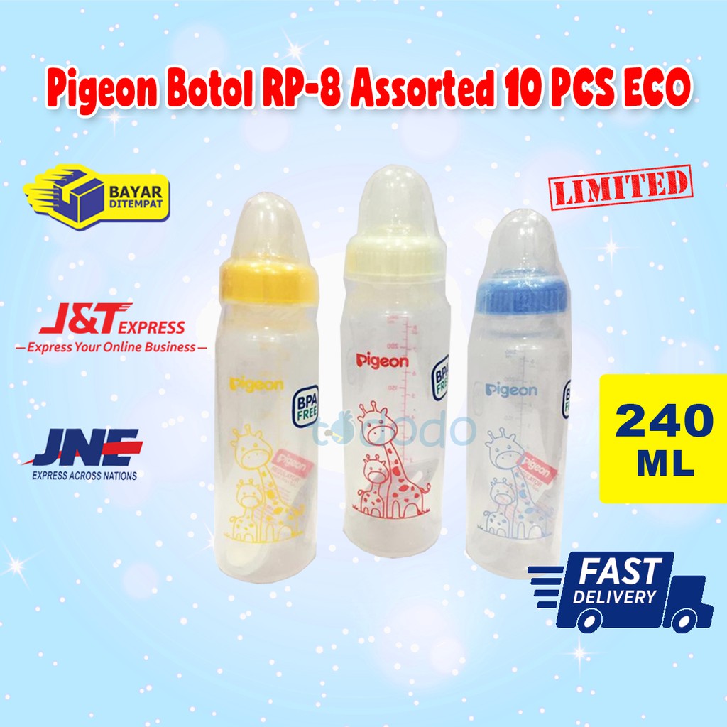 Pigeon Botol RP-8 Assorted 10 PCS ECO - Botol Susu