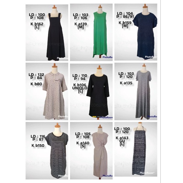 Dress kaos / dress preloved / long dress kaos /  dress LD 100 - 150 vol 2