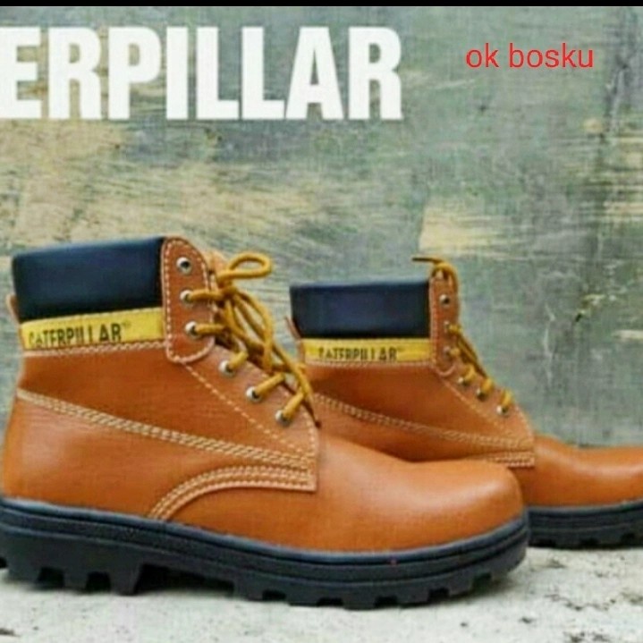 Sepatu Caterpillar Holton Sepatu Safety Boots Ujung Besi Fashion Pria - 42