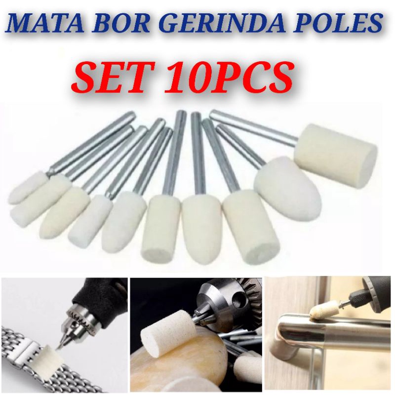 Mata Bor Gerinda Poles Gosok / Mata bor Polisher Wol Felt Polishing