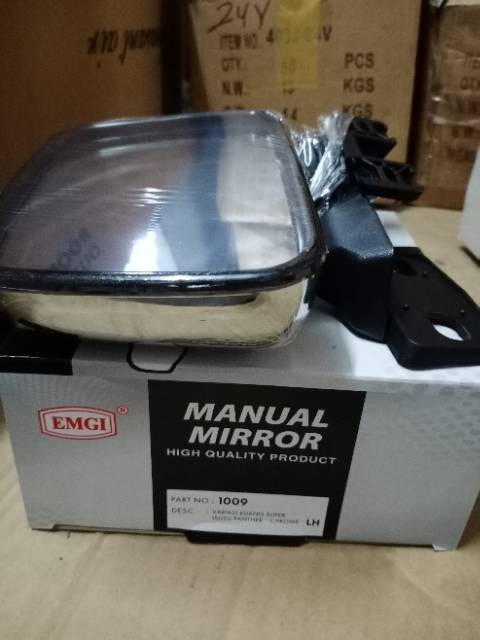 KACA SPION 1009/1008 VARIASI KIJANG SUPER ISUZU PANTHER CHROME KIRI/KANAN LH/RH MEREK EMGI