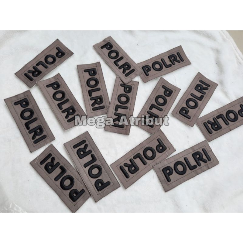 brivet/pin tulisan polri bordir timbul