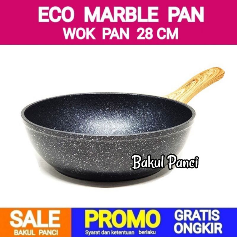 Jual Wok Marble Cm Yoshikawa Wajan Marble Wok Pan Penggorengan Frypan Granite Ceramic