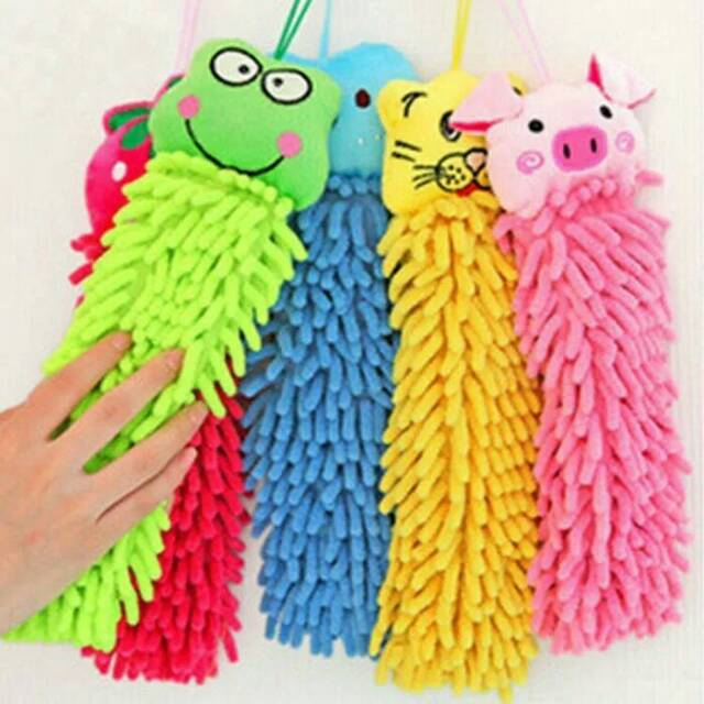 Hand towel microfiber chenille handuk kain lap tangan kids