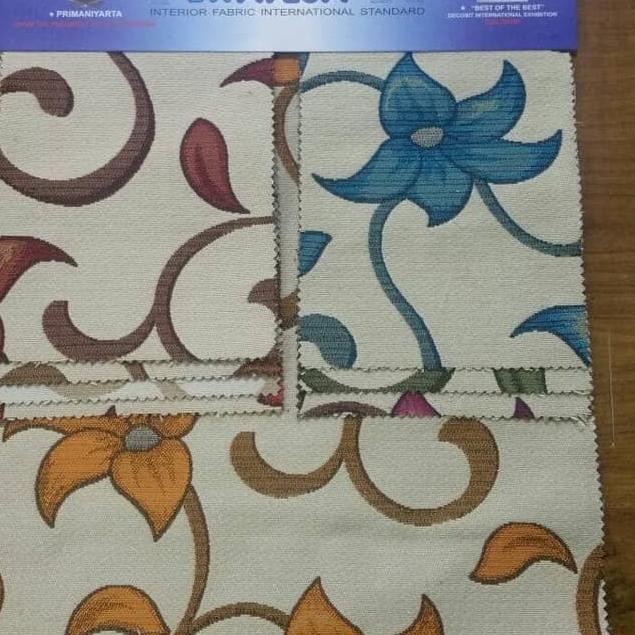 KAIN SOFA / KURSI ATEJA MOTIF KEMBANG BUNGA WARNA - JULIO