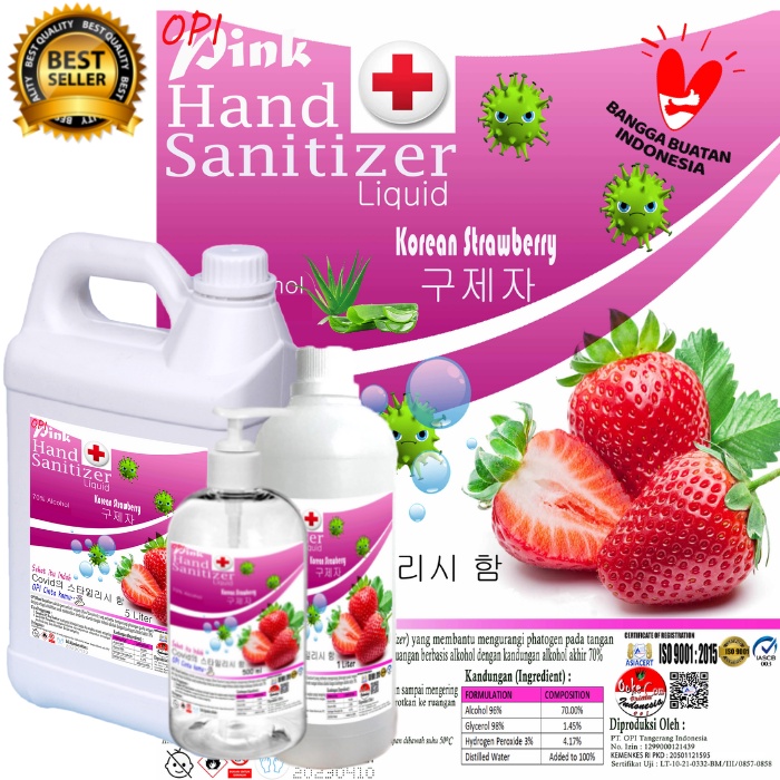 Hand Sanitizer Gel 5 liter Wangi Strawberry