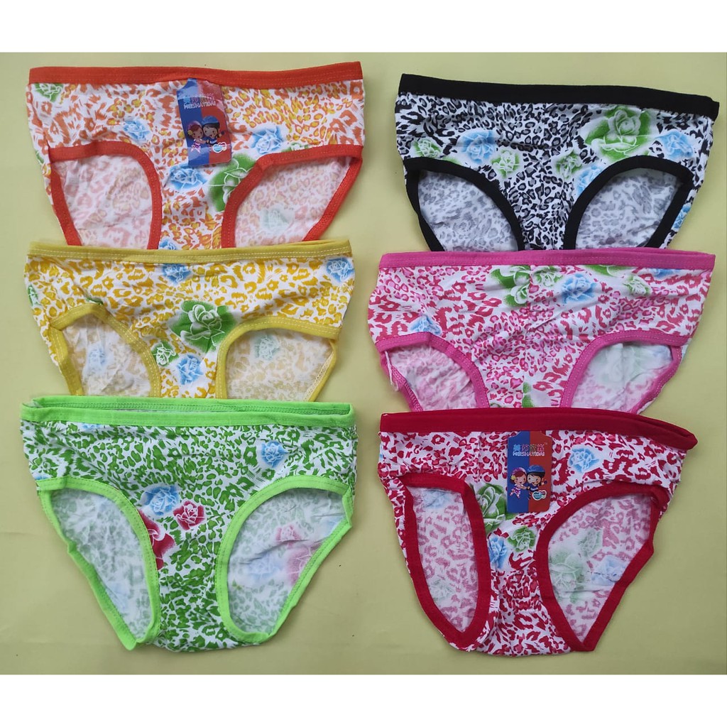 6 Pcs Celana Dalam, Pakaian Dalam Anak Perempuan // Satu Ukuran, untuk 1-3 th