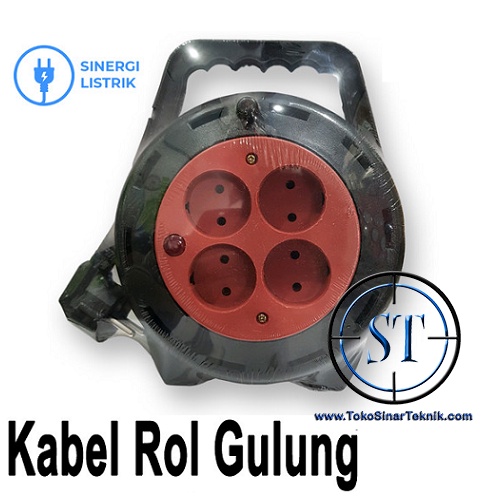 Roll Kabel Lampu Type 15 4 Lubang Box Kabel lampu 220 watt Kabel Roll Colokan 4 Lubang Listrik Charger Setrika