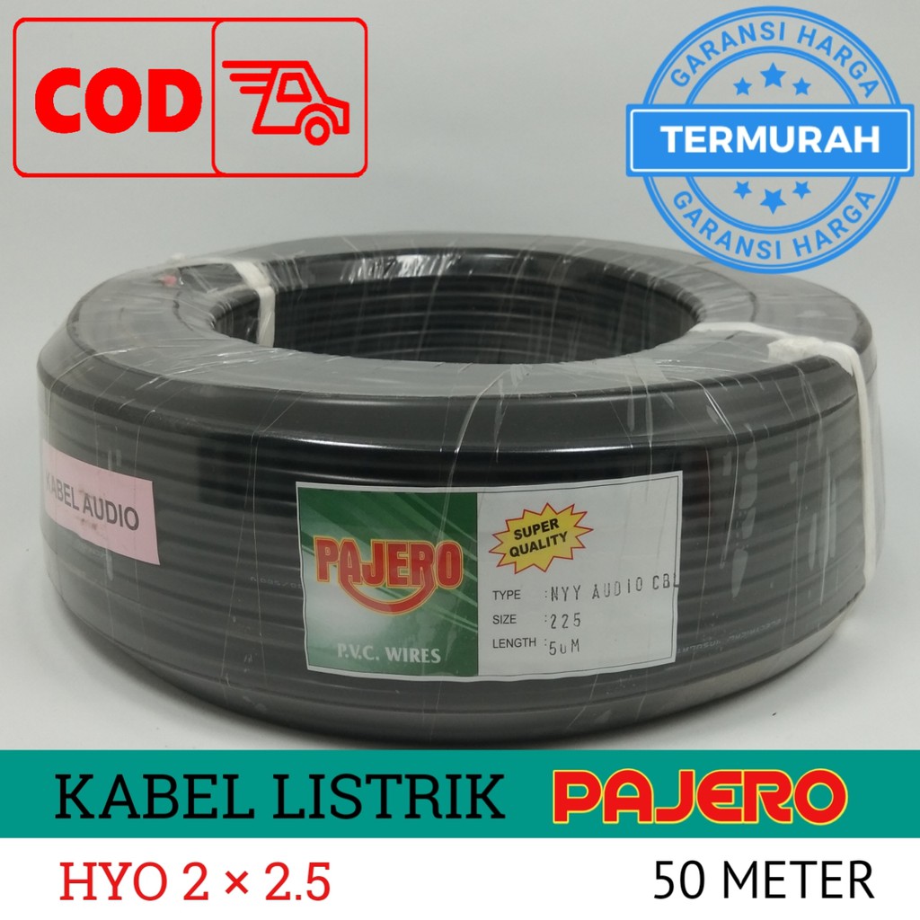 Pajero Kabel Listrik / Audio HYO 2 x 2.5 Hitam - 50 Meter