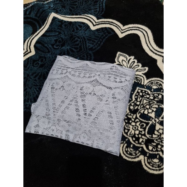 OUTER BROKAT KERUT// KARDIGAN BRUKAT // ATASAN BRUKAT KERUT // KARDIGAN OVERSIZE-Crop Abu abu