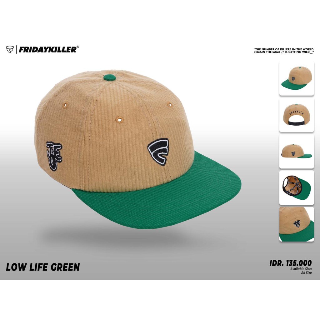 TOPI / SNAPBACK FRIDAY KILLER X JOEHAN LOWLIFE GREEN ORIGINAL