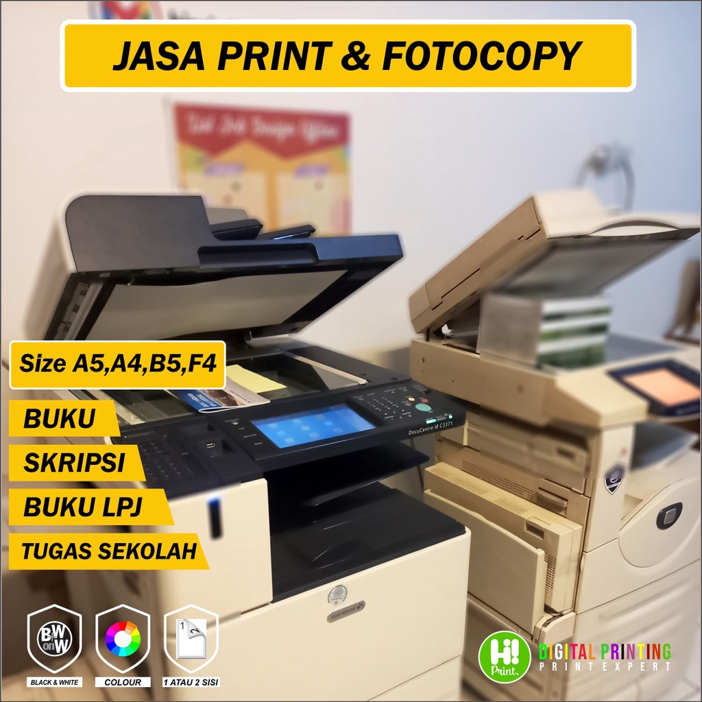 

Jasa Print Document Buku Makalah Hitam Putih Full Color Laser Fuji Xerox
