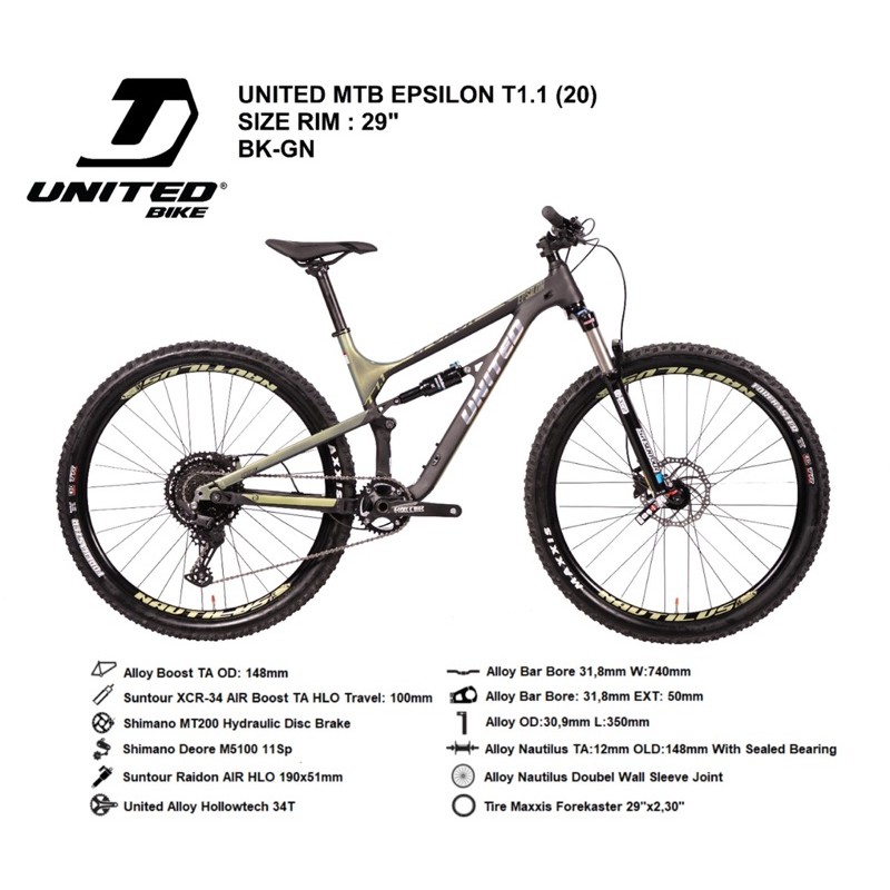 MTB 29 United Epsilon T1.1 11 Speed Sepeda Gunung