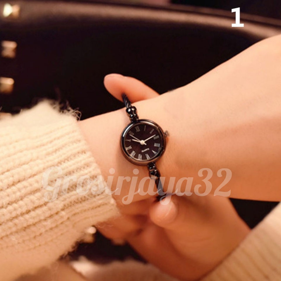 (GROSIRJAYA32) Jam Tangan Kecil Wanita Analog Dial Bulat Model Gelang Fashion Wanita Elegan