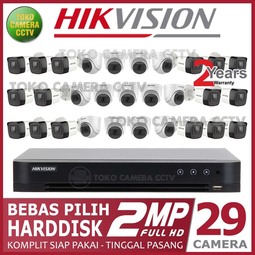 PAKET CCTV HIKVISION 2MP 32 CHANNEL 29 KAMERA