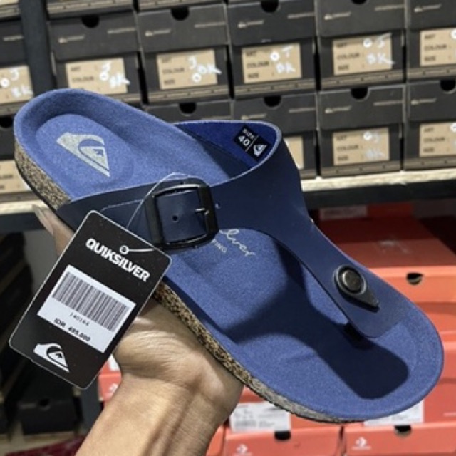 SANDAL KULIT SLIDE CASUAL PRIA QUIKSILVER PREMIUM100%