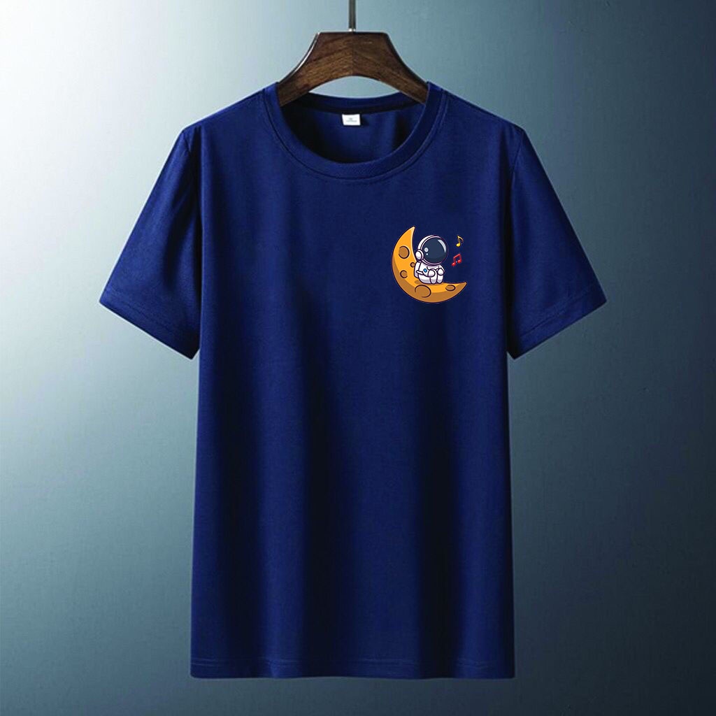 Kaos Distro Pria Moon astronout Baju Oblong Atasan Pria Tshirt unisex cowok cewek