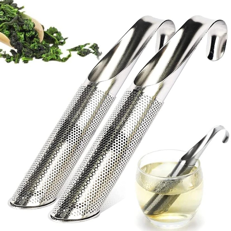 Stik Filter Infuser Teh / Kopi Bahan Stainless Steel Dengan Kait Gantung Reusable