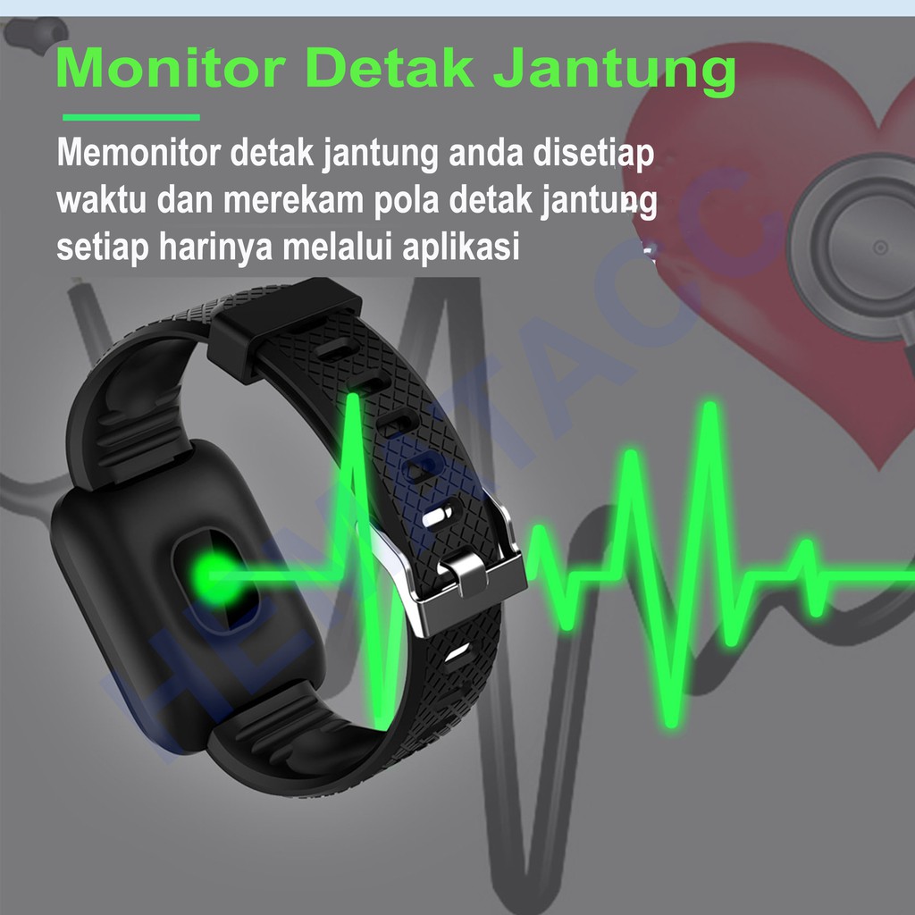 Smartwatch 116 Pro Plus Anti Air IP66 Jam Tangan Kesehatan &amp; Asisten Olahraga