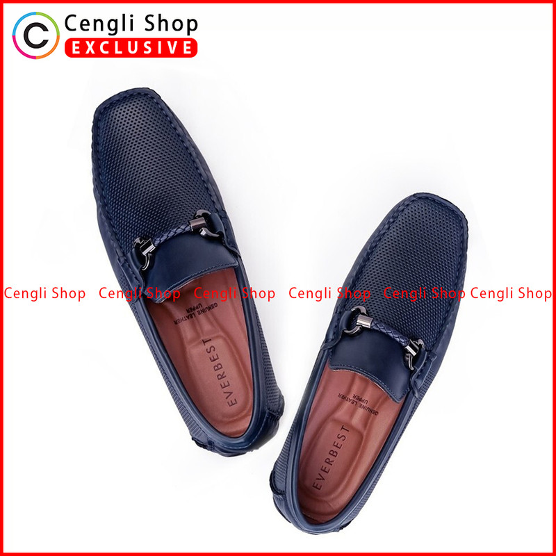 SEPATU EVERBEST PRIA CASUAL FORMAL BRANDED ORIGINAL BIRU NAVY EVEM150