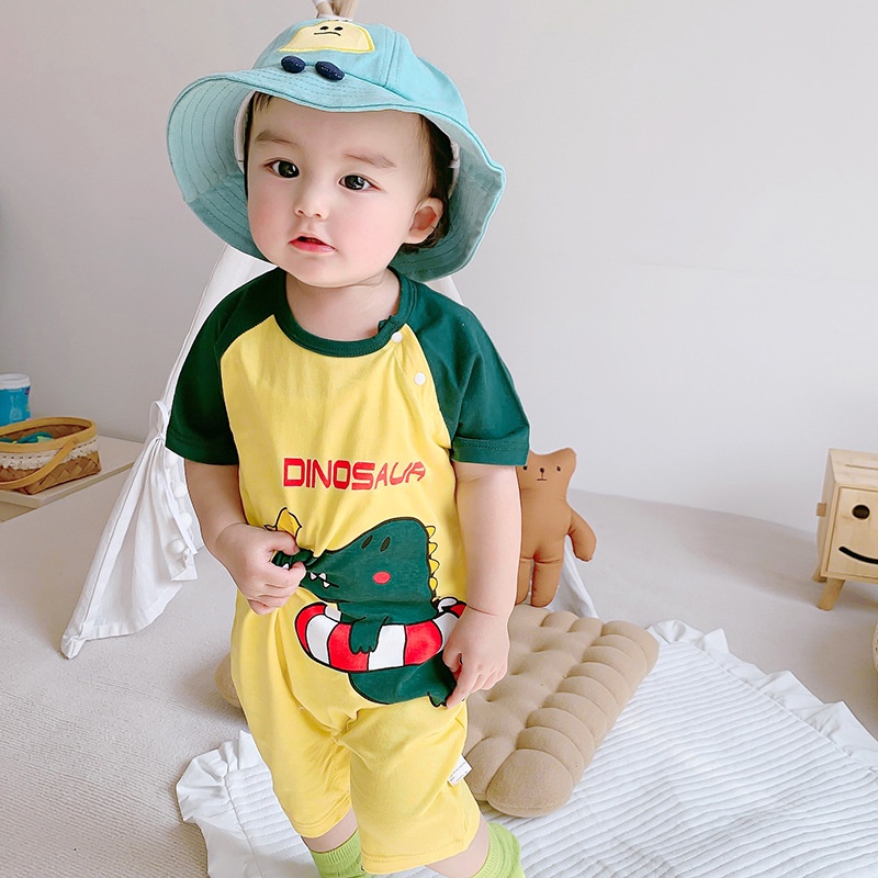 Jumper bayi Karakter, Jumpsuit bayi korea / Jumper lengan pendek bayi / Romper newborn bayi lucu baju kodok bayi