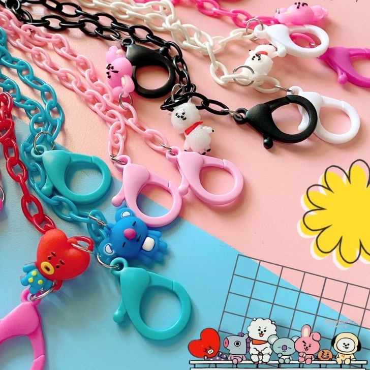 STRAP MASKER BT21/TALI MASKER BTS21 / KALUNG MASKER BT21/GANTUNGAN MASKER ANAK-ANAK BTS21/