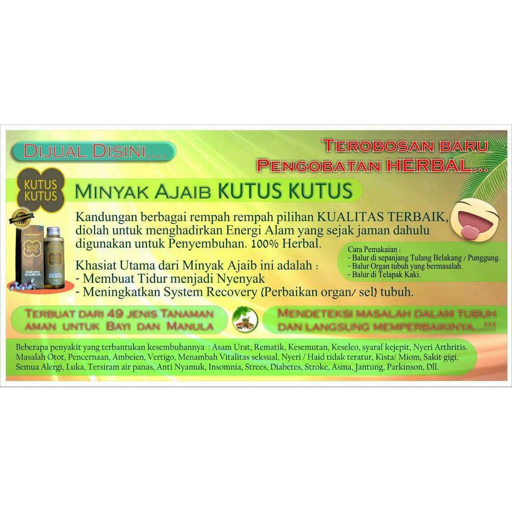 (BAYAR DI TEMPAT) Minyak Kutus Kutus Asli Bali Healing Oil Murah 100 ml Free Tutup Spray / Flip Flop