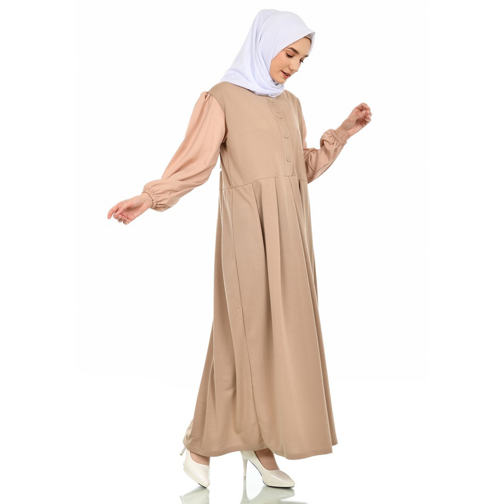 Mybamus Tisha Plit Dress Khaki M15932 R29S1 - Gamis Muslim-5