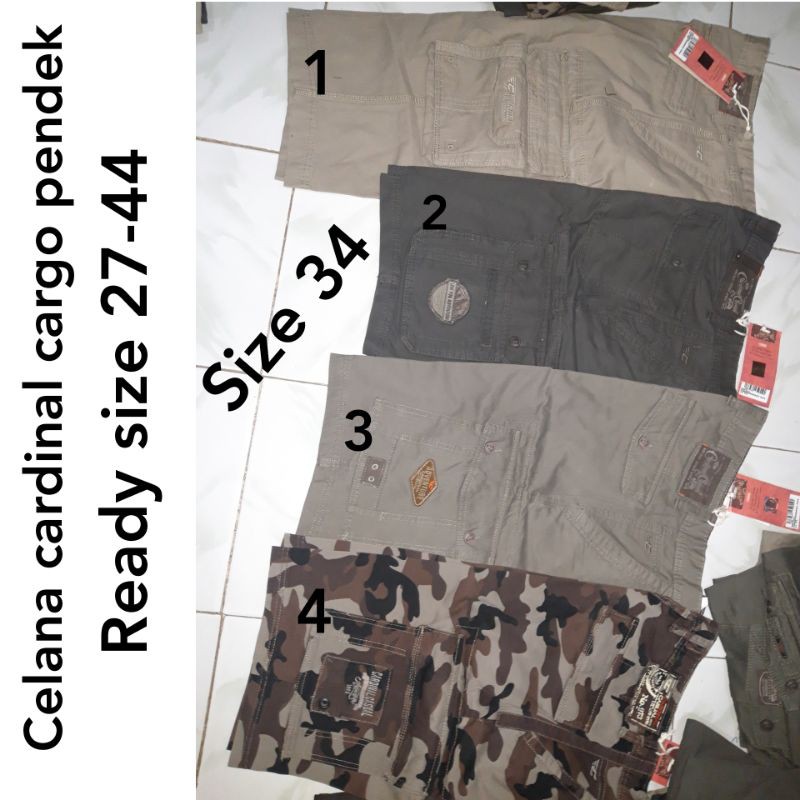 size 27 35 Celana  cardinal  cargo  pendek  Shopee Indonesia