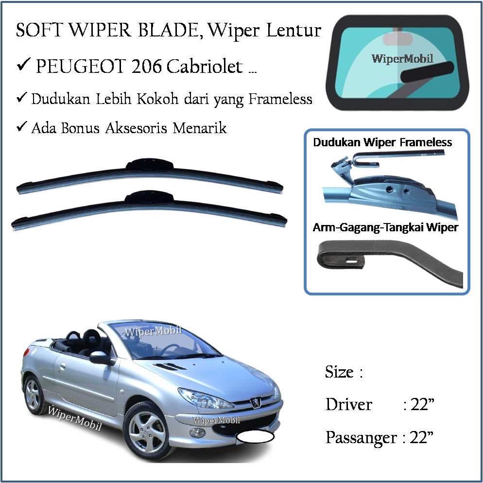 Soft Wiper Blade Peugeot Peugeot 206 Cabriolet