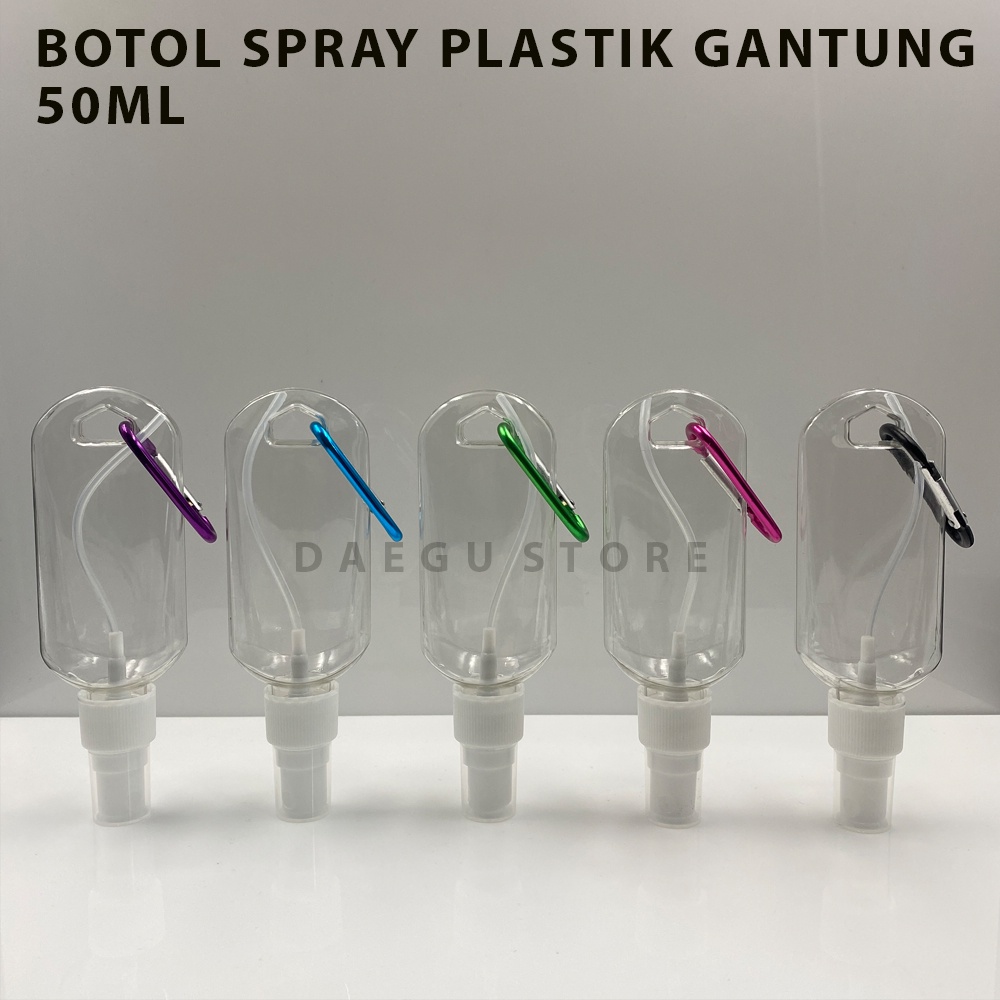 Botol Plastik Spray 50ml Model Gantung Botol Hand Sanitizer Refillable