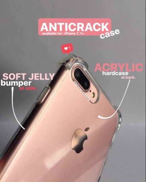 anticrack Untuk for iphone 6 7 se2 7 8 PLUS case casing cover anti crack shock acrylic