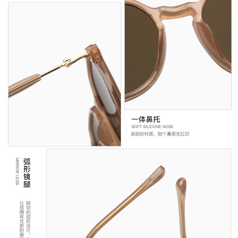 (YUZHU) COD Kacamata Hitam Polarized Brown Gaya Korea INS Retro Oversized Frame Sunglasses Wanita