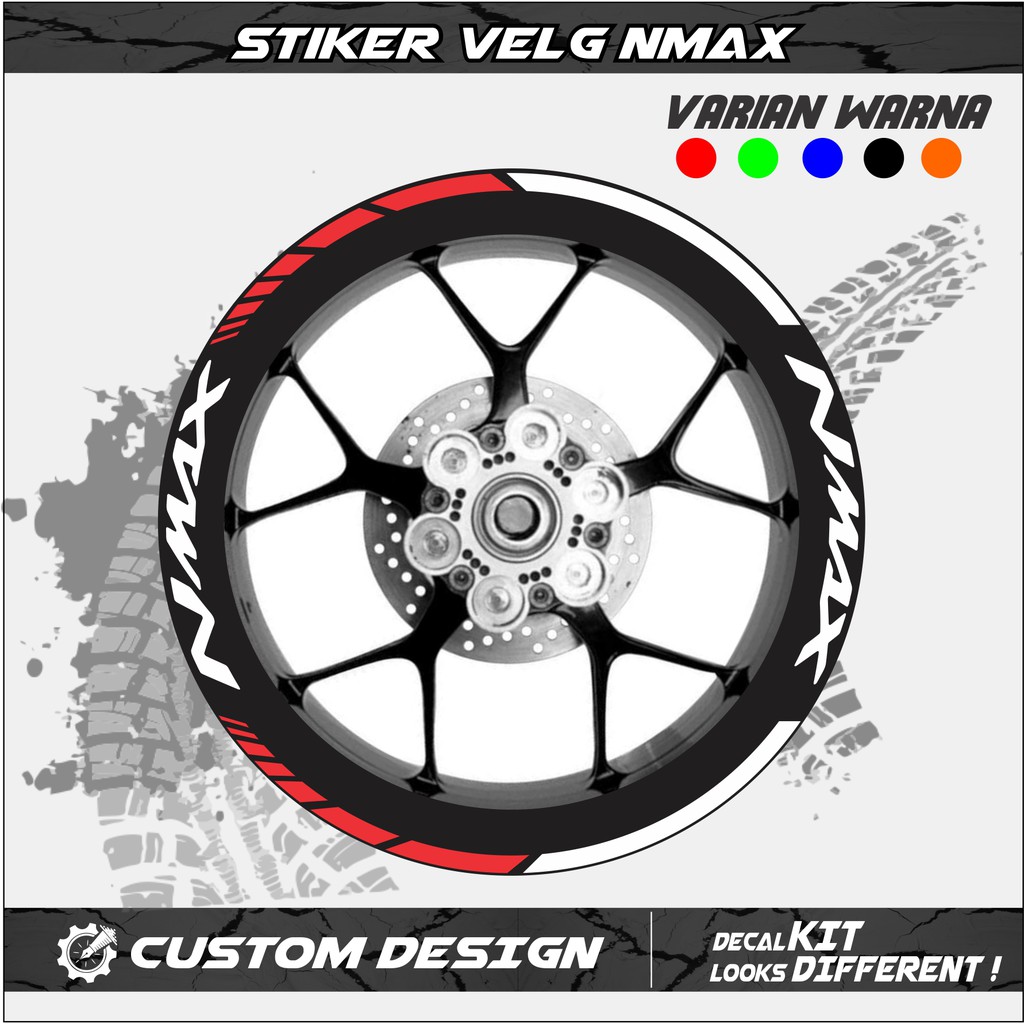 STICKER LIST VELG STIKER MOTOR YAMAHA NMAX MERAH BIRU HIJAU WARNA CUSTOM LEM KUAT ANTI AIR