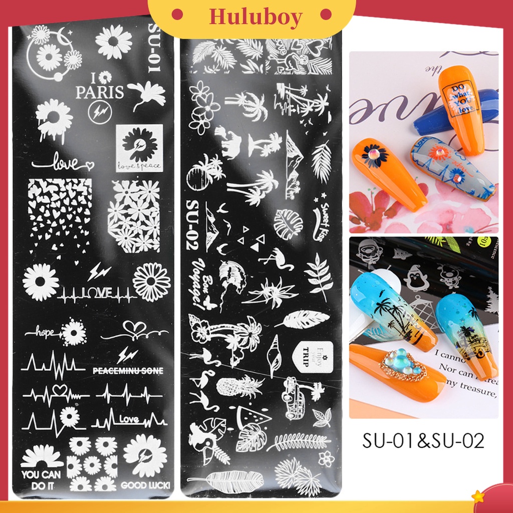 Huluboy Huluboy♡ Plat Stempel Kuku Motif Wajah Manusia Bahan Stainless Steel Untuk Manicure