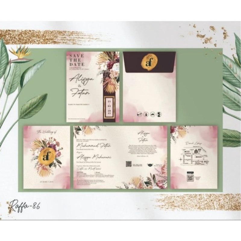 blangko kartu undangan Raffa 86+amplop (kosongan)