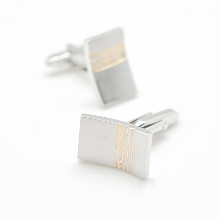 Cufflink Gold Stripe Classic Cufflinks