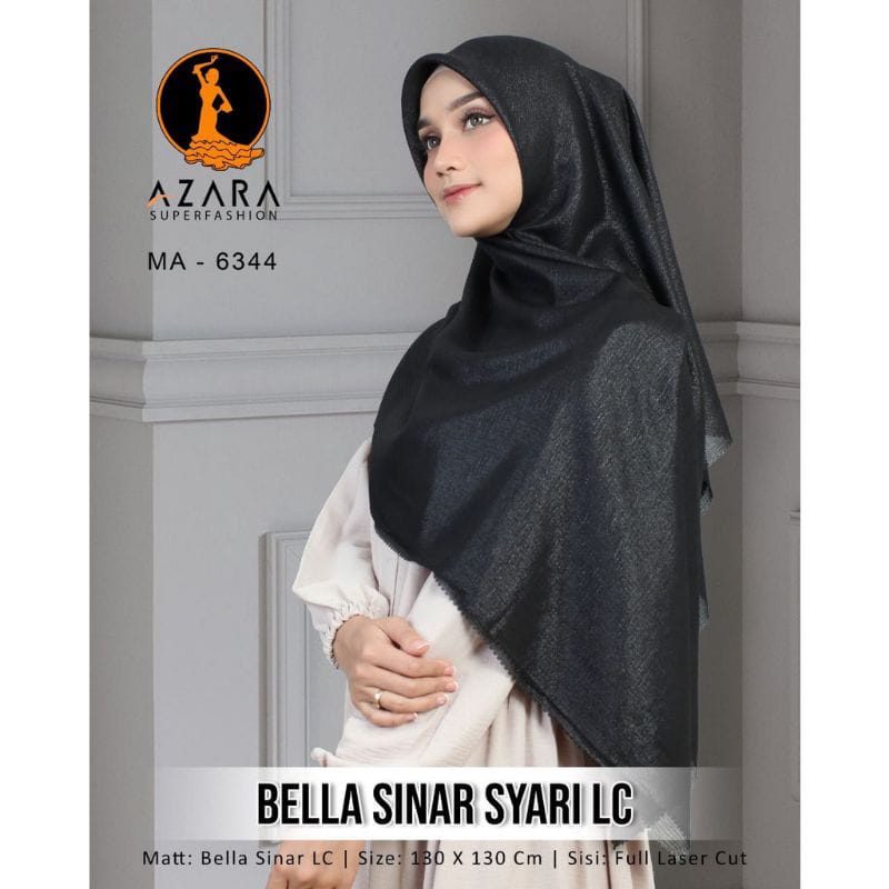 HIJAB SEGI EMPAT AZARA BELLA SINAR SYARI LC HIJAB GLOWING SYARI / GLITTER