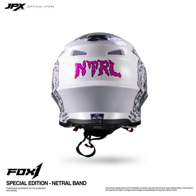 Helm Jpx Fox1 Cross Full Face Netral Seri - Pearl White Gloss