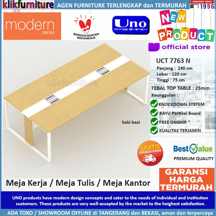 UCT 7763N UNO Meja Kerja Meja Kantor Meja Tulis Kaki Besi