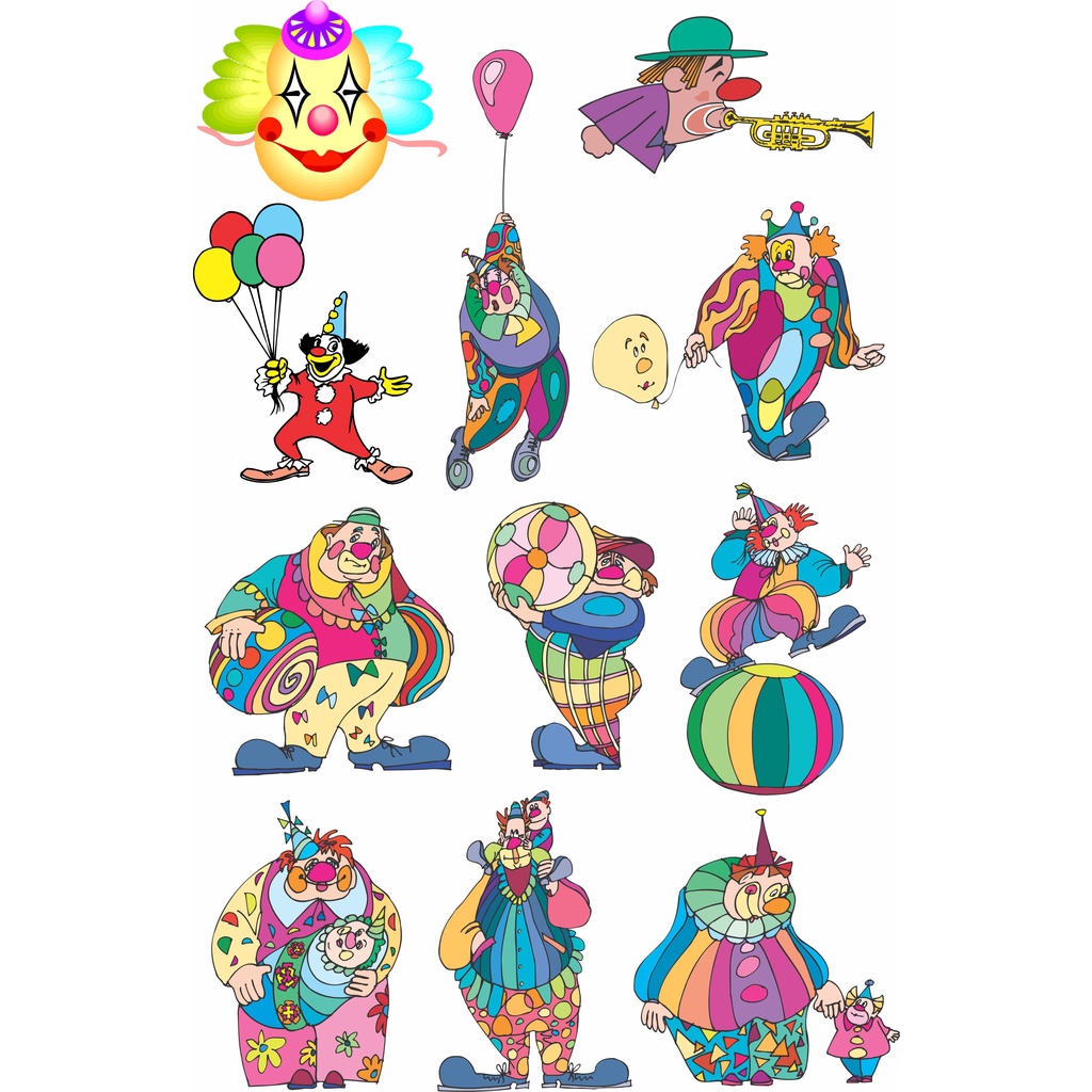 Clown Stickers Vector - Coreldraw