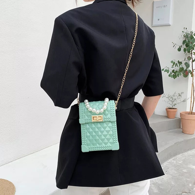 Tas Selempang Wanita Jelly Glossy Import Real Pict AccFashionMurah