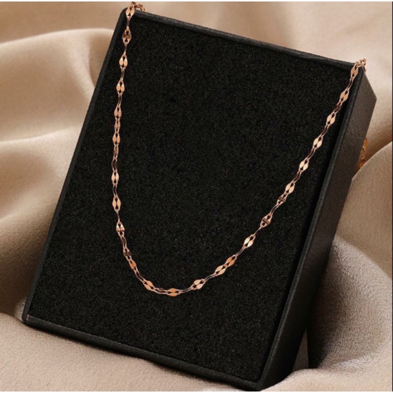 Kalung Titanium ulir gold dan rose gold N04112007