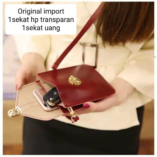 TAS HP TOUCHSCREEN selempang wanita transparan original import