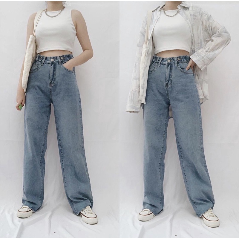 CLOTHIER - Clio Adjustable Baggy Jeans | Unisex Wide Leg Jeans