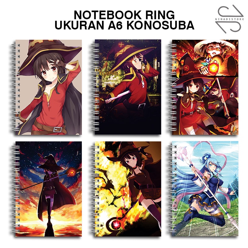 

(BELI 6 GRATIS 1)Buku Tulis Catatan buku notebook buku diary Notebook Ring Spiral A6 60 Lembar koleksi gambar konosuba part3