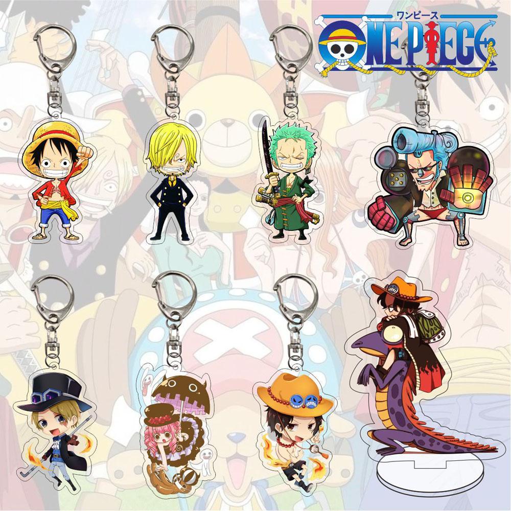 Lanfy Luffy Gantungan Kunci Luffy Hadiah Dua Sisi Liontin Scultures Acrylic Key Ring